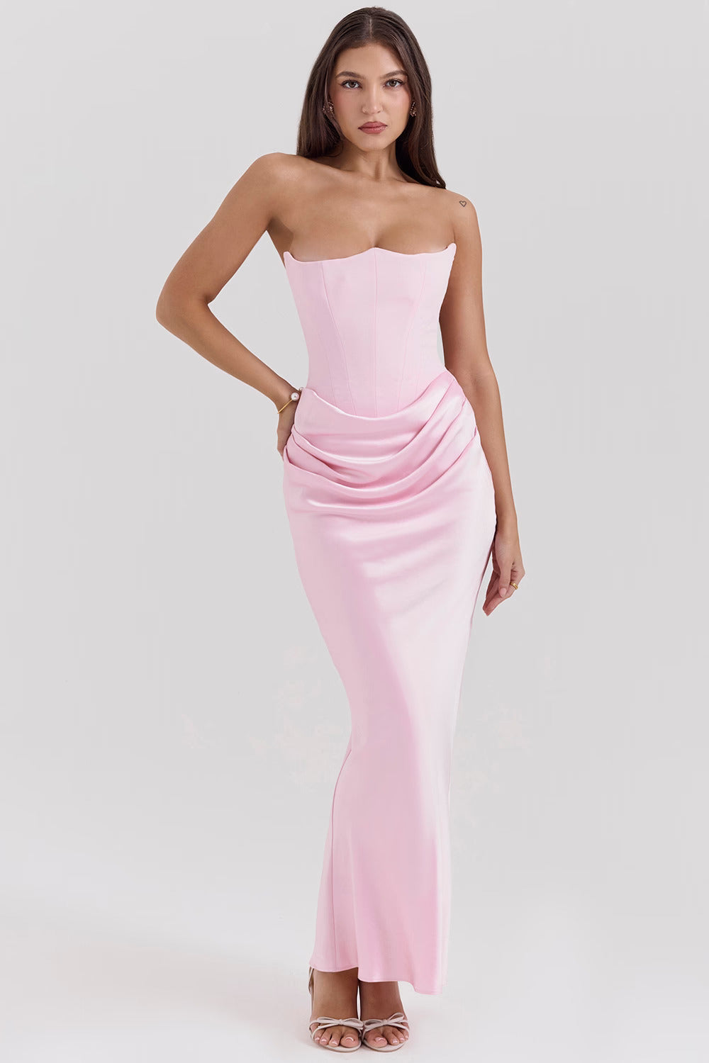 Satin Maxi Corset Dress