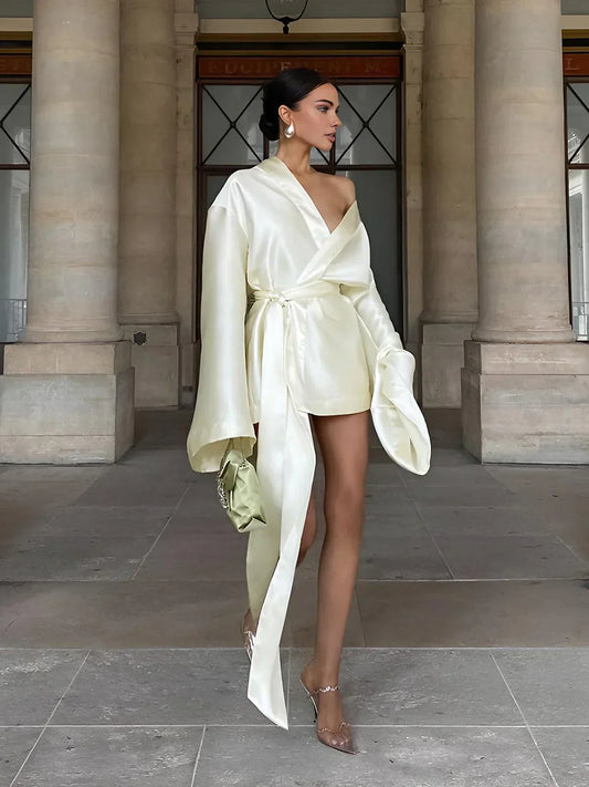 Valencia Draped Satin Mini Dress