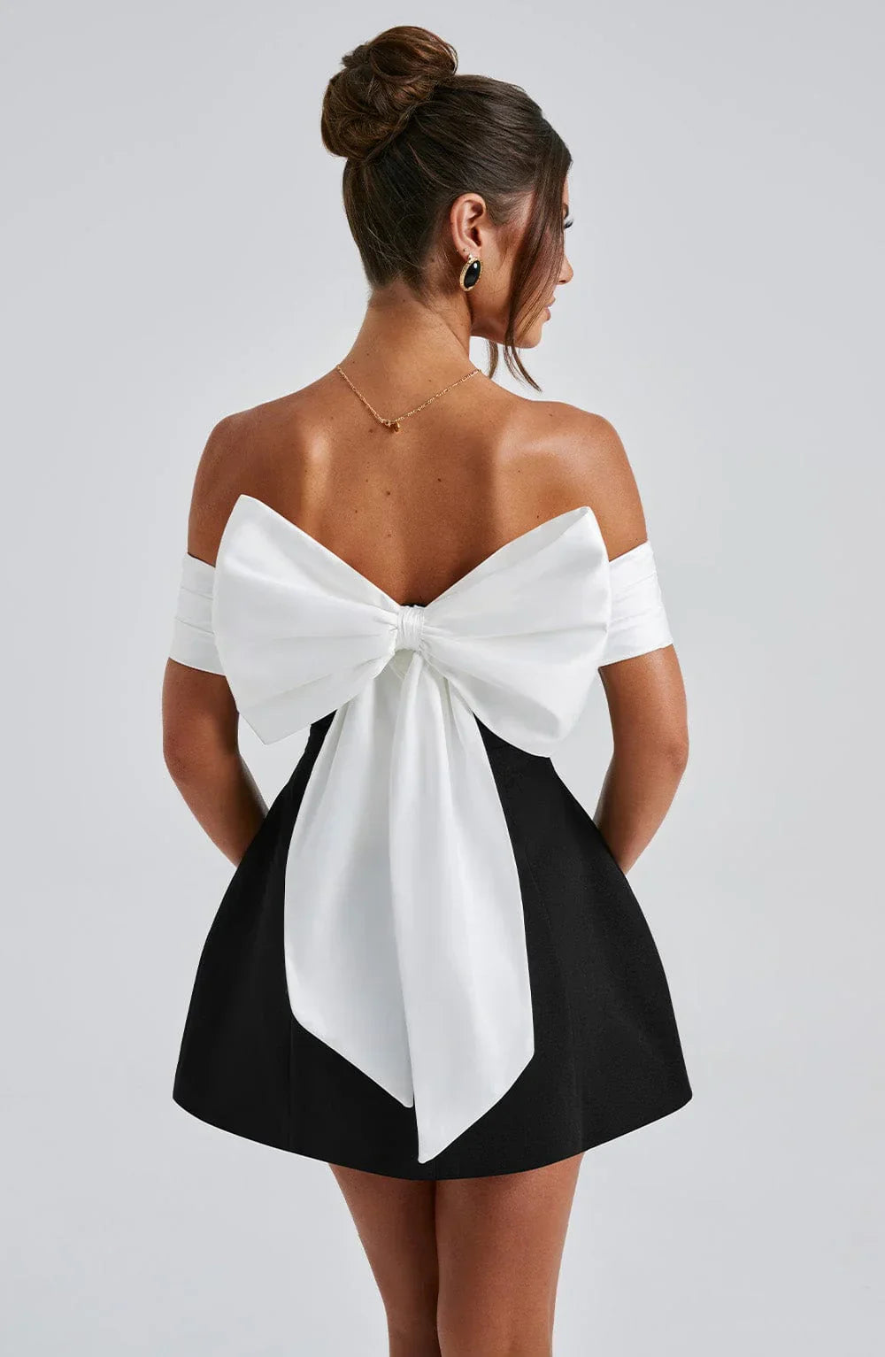 Short Mini Dress with Bow